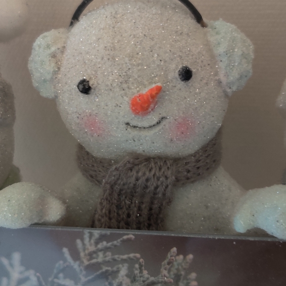 St. Nicholas Square Snowman Trio Decor in Gray and White Picture Frame 4x6 NWT - Picture 5 of 8